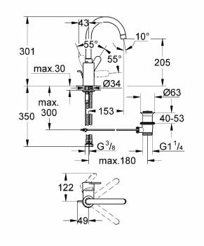 Смеситель для раковины GROHE Eurostyle Cosmopolitan 23043002. Фото