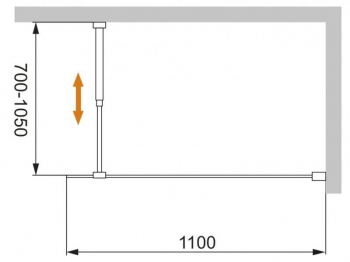 Душевая перегородка CEZARES Liberta LIBERTA-L-1-110-C-Cr