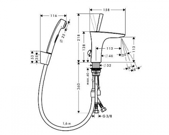 Смеситель для раковины HANSGROHE PuraVida 15275400. Фото