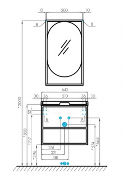 Зеркало AQUATON Лофт Фабрик 50 Дуб Эндгрейн 1A242502LTDU0. Фото