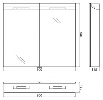 Зеркальный шкаф BELBAGNO 80х70 SPC-2A-DL-BL-800