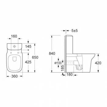 Чаша унитаза BELBAGNO Silvia P-trap BB0125WP. Фото