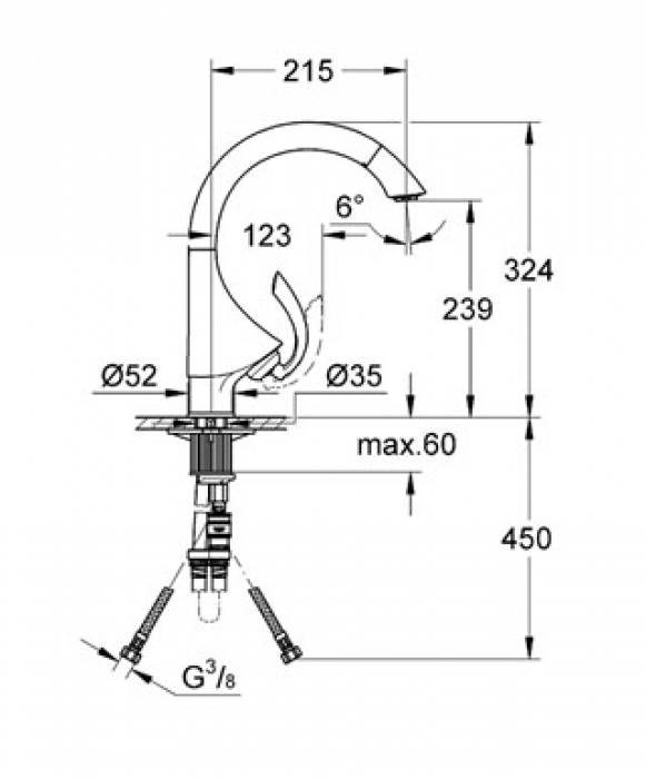 Смеситель для мойки GROHE K4 33786SD0. Фото