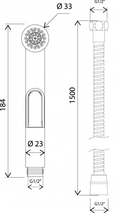 Гигиеническая лейка со шлангом и держателем AM.PM AM.PM F0202064. Фото