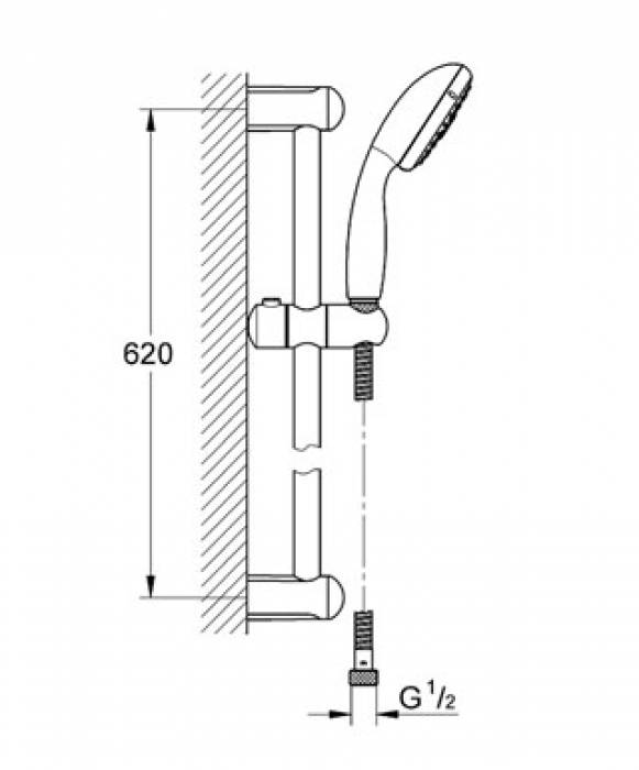 Душевой гарнитур GROHE Tempesta New 27795000. Фото