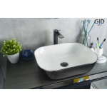 Раковина накладная GID D1302h134 50х40 53309 Белый / Черный Раковина накладная GID D1302h134 50х40 53309 Белый / Черный. Фото